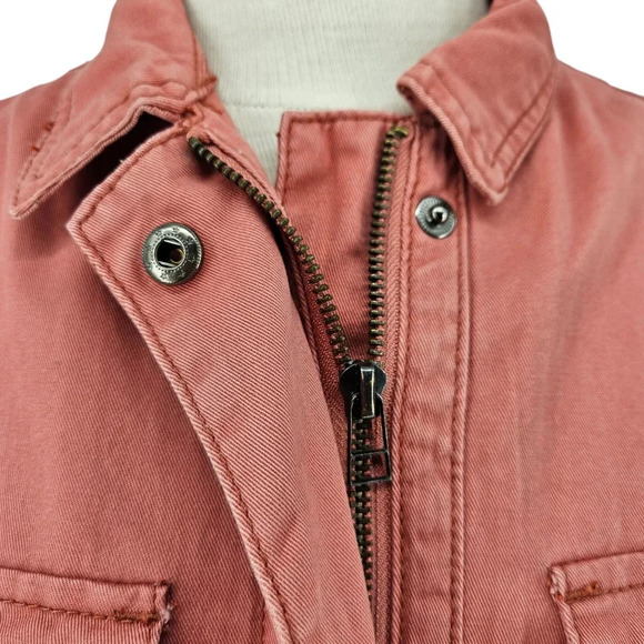 Thread & Supply Cargo Utility Jacket Canyon Rose Long Sleeve Zip Cinched - Picture 2 of 7